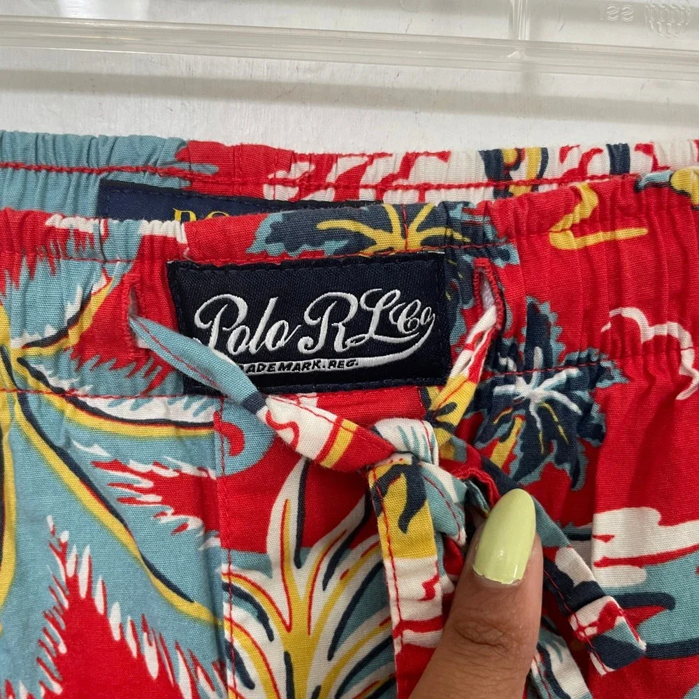 Polo Ralph Lauren Men Large Red Hawaiian‎ Aloha Print Sleepwear Pajama Pants L